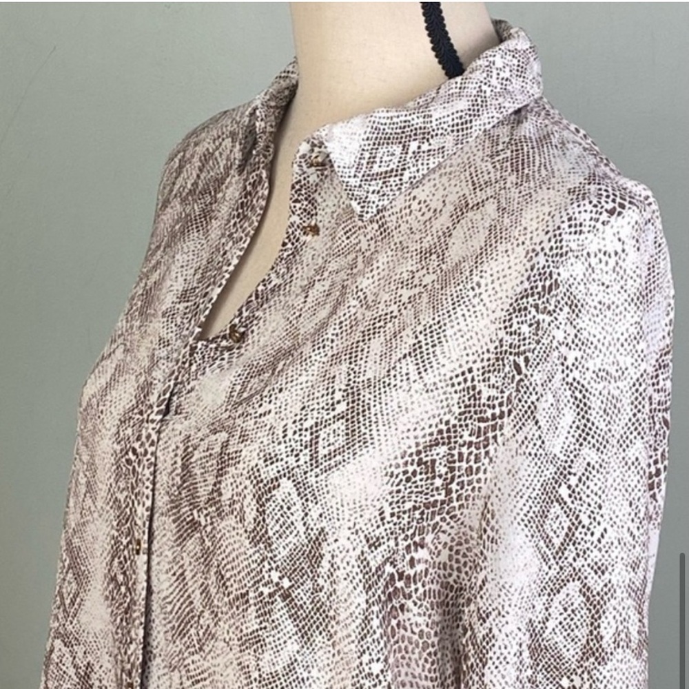 Zara Basic Brown/Cream Snakeskin Pattern Asymmetr… - image 6